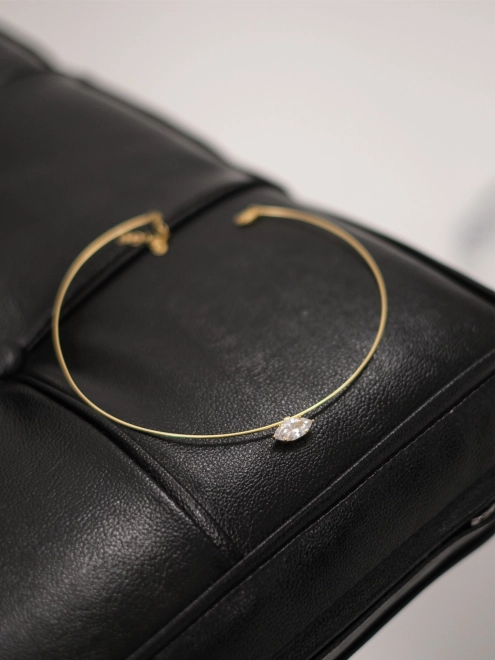 Подвеска Бангл с Цирконом желтая позолота Youko