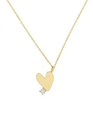Підвіска Серце з цирконом жовта позолота Youko (під гравіювання)