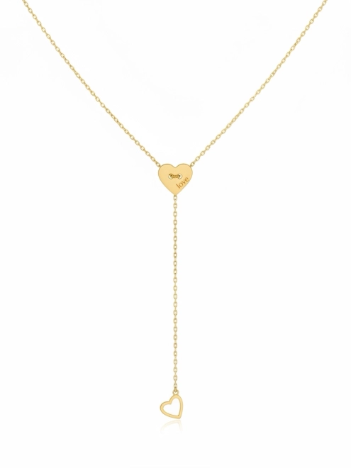 Подвеска Сотуар Подвижное Сердце LOVE желтая позолота Youko