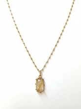 Подвеска Большой Камень цепь с точками в позолоте Youko