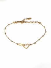 Браслет Нескінченність із Серцем на ланцюгу з крапками у позолоті Youko