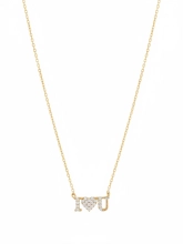 Подвеска I Love U с цирконами в позолоте Youko