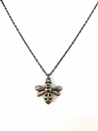 Подвеска Пчёлка с цирконами черный родий Youko