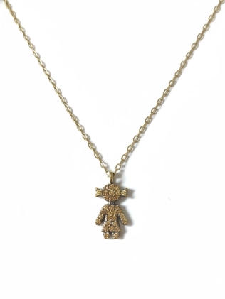 Підвіска Дівчина помаранчевий Циркон в позолоті Youko