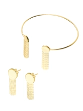 Набор 28 Бангл Монеты с цепями в серебре Youko