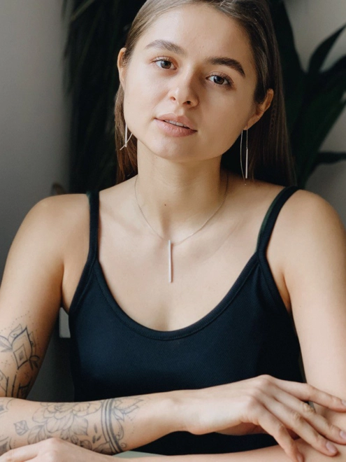 Сережки срібні Нунчаки з бруском Youko