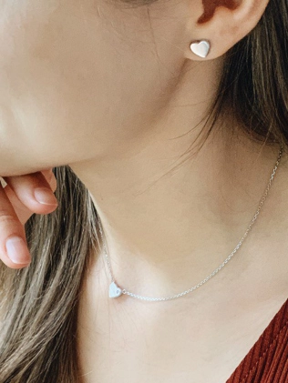 Серьги серебряные Сердце гладкое Youko 2