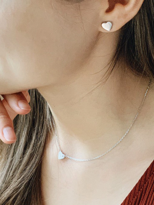 Серьги серебряные Сердце гладкое Youko