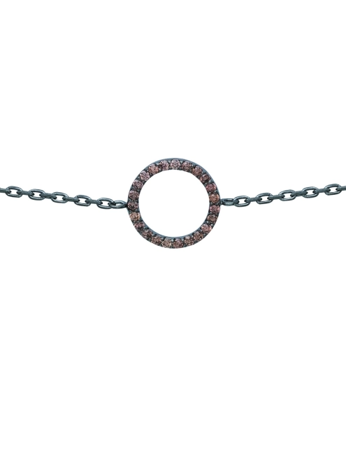 Браслет Круг Сияющий с цирконами Youko черный родий