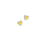 Серьги серебряные Сердце Маленькое с эмалью Youko желтое