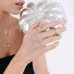 Кольцо серебряное Пружина с цирконами Youko