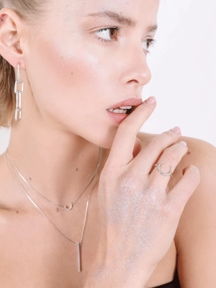 Подвес серебряный на серьги Звенья 3 шт Youko 2