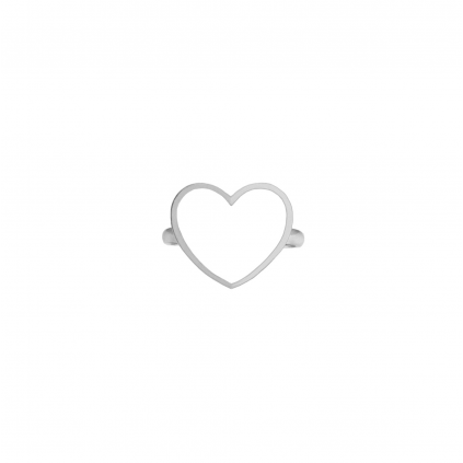 Кольцо серебряное Сердце с эмалью Youko белое
