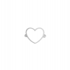 Кольцо серебряное Сердце с эмалью Youko белое