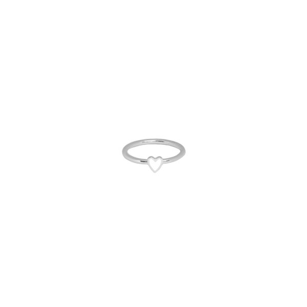 Кольцо серебряное Сердце Маленькое с эмалью Youko белое