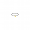Кольцо серебряное Сердце Маленькое с эмалью Youko желтое