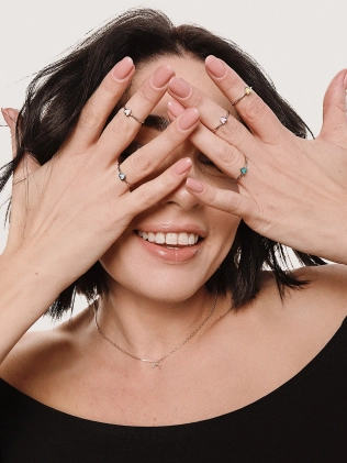 Каблучка срібна Серце Маленьке з емаллю Youko рожеве 2