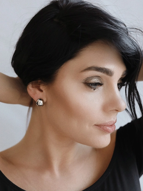 Сережки срібні Сфери дві половинки маленькі Youko