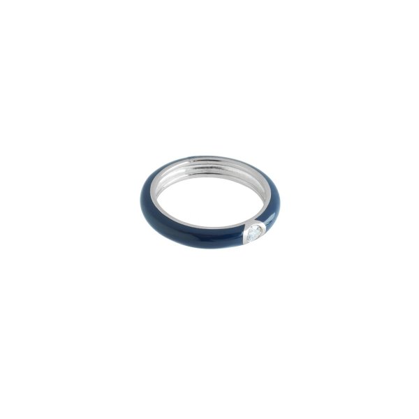 Кольцо серебряное  Глаз Бури синяя эмаль Youko