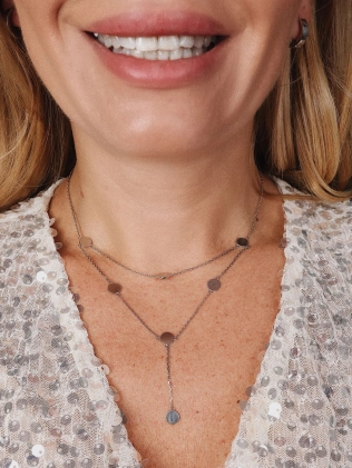 Підвіска срібна сотуар Подвійний Монети 5 мм Youko 2