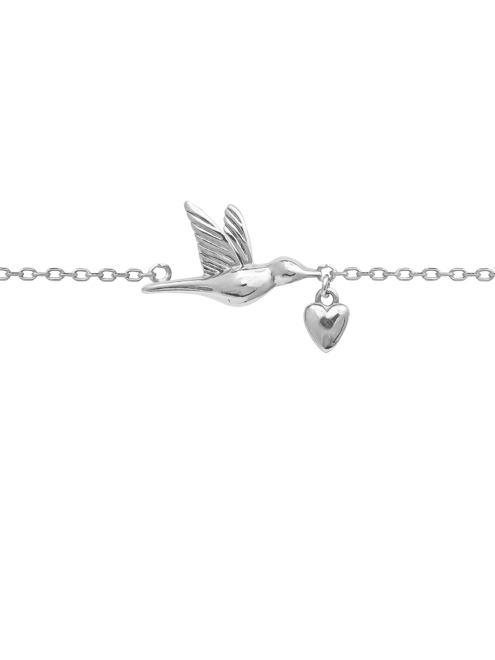Браслет срібний Птах з Серцем Youko