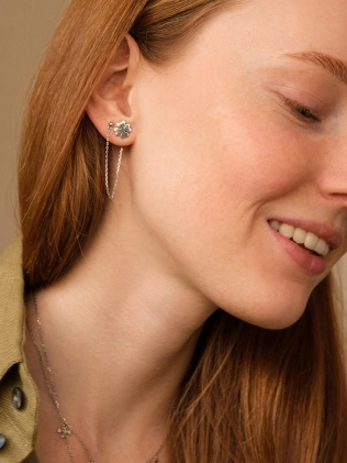 Сережки срібні Клевер пусети Youko 2