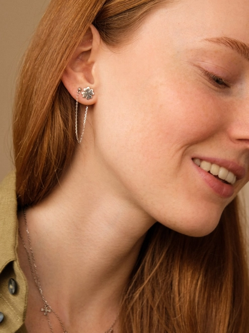 Сережки срібні Клевер пусети Youko