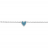 Браслет срібний Серце з емаллю Youko блакитного кольору