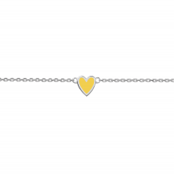 Браслет срібний Серце з емаллю Youko жовтого кольору