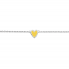 Браслет срібний Серце з емаллю Youko жовтого кольору