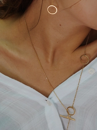 Підвіска срібна Геометрія 3 кола Youko жовта позолота 2