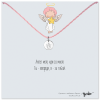 Подвеска серебряная Монетка с Ангелом Youko шнур розового цвета