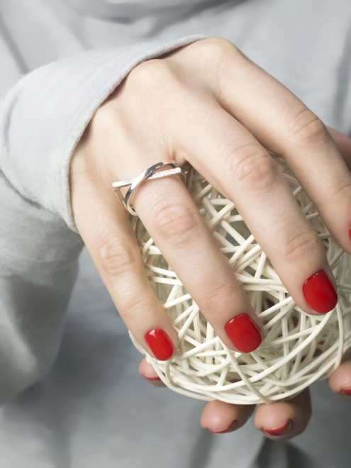 Кольцо серебряное Геометрия X Youko