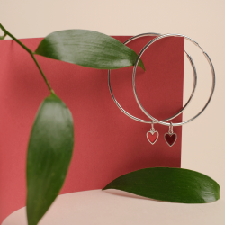 Кулон срібний Серце з емаллю Youko червоне конструктор