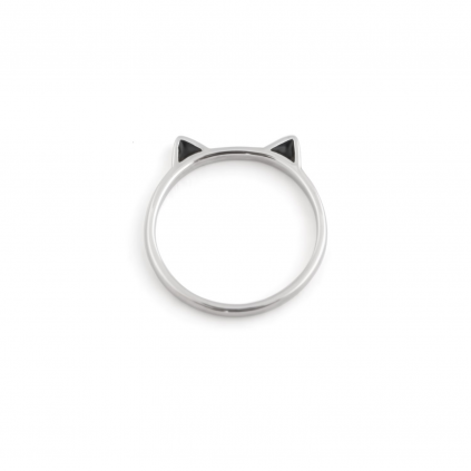 Кольцо серебряное Кошка Youko с эмалью