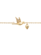 Браслет серебряный Птица с Сердцем Youko в позолоте